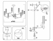 Люстра на штанге Ambrella Light HIGH LIGHT LH55152 цвет плафона/подвески Прозрачный, цвет арматуры Хром-7
