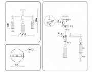 Люстра на штанге Ambrella Light LH LH55256 цвет плафона/подвески Прозрачный, цвет арматуры Латунь, Черный-7