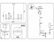 Люстра на штанге Ambrella Light LH LH55513 цвет плафона/подвески Прозрачный, цвет арматуры Латунь, Черный-8