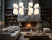 Люстра на штанге Ambrella Light LH LH56085 цвет плафона/подвески Белый, цвет арматуры Хром-6