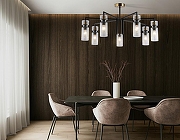 Люстра на штанге Ambrella Light LH LH56115 цвет плафона/подвески Прозрачный, цвет арматуры Латунь, Черный-6