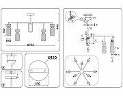 Люстра на штанге Ambrella Light LH LH56117 цвет плафона/подвески Прозрачный, цвет арматуры Латунь, Черный-7