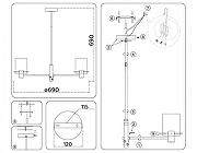 Люстра на штанге Ambrella Light HIGH LIGHT LH57031 цвет плафона/подвески Белый, цвет арматуры Латунь-7
