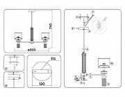Люстра на штанге Ambrella Light HIGH LIGHT LH71303 цвет плафона/подвески Белый, цвет арматуры Золото-6