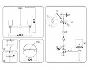 Люстра на штанге Ambrella Light HIGH LIGHT LH72371 цвет плафона/подвески Белый, цвет арматуры Латунь-6