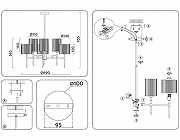 Люстра на штанге Ambrella Light LH LH72381 цвет плафона/подвески Серый, цвет арматуры Латунь-5