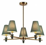 Люстра на штанге Ambrella Light LH LH75051 цвет плафона/подвески Зеленый, цвет арматуры Латунь