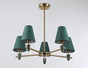 Люстра на штанге Ambrella Light LH LH75051 цвет плафона/подвески Зеленый, цвет арматуры Латунь-3