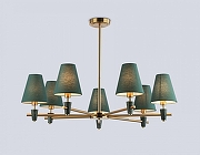 Люстра на штанге Ambrella Light LH LH75053 цвет плафона/подвески Зеленый, цвет арматуры Латунь-1