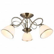 Люстра Omnilux Alimini OML-25307-03 цвет плафона/подвески Белый, цвет арматуры Бронза-1