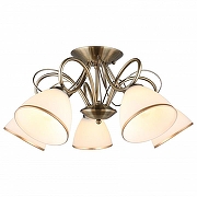 Люстра Omnilux Alimini OML-25307-05 цвет плафона/подвески Белый, цвет арматуры Бронза-1