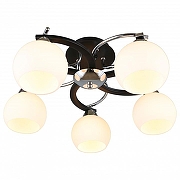 Люстра Omnilux Caldiero OML-25407-05 цвет плафона/подвески Белый, цвет арматуры Хром, Черный-1
