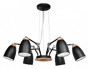 Люстра Loft it Watchman LOFT4402/6BL цвет плафона/подвески Белый, Черный, цвет арматуры Коричневый, Черный-1