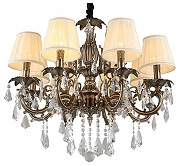 Люстра Omnilux Catanzaro OML-30813-08 цвет плафона/подвески Бежевый, Прозрачный, цвет арматуры Бронза
