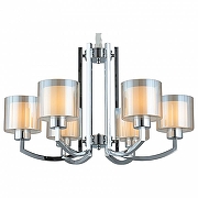 Люстра Omnilux Atessa OML-55903-06 цвет плафона/подвески Белый, Коричневый, цвет арматуры Хром