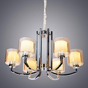 Люстра Omnilux Atessa OML-55903-06 цвет плафона/подвески Белый, Коричневый, цвет арматуры Хром-1