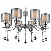 Люстра Omnilux Giarre OML-56003-08 цвет плафона/подвески Белый, Коричневый, цвет арматуры Хром