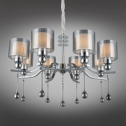 Люстра Omnilux Giarre OML-56003-08 цвет плафона/подвески Белый, Коричневый, цвет арматуры Хром-2