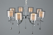 Люстра Omnilux Giarre OML-56003-08 цвет плафона/подвески Белый, Коричневый, цвет арматуры Хром-6
