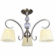Люстра на штанге Omnilux Laveno OML-56103-03 цвет плафона/подвески Белый, цвет арматуры Бронза