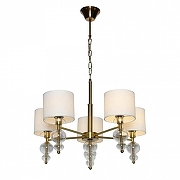 Люстра Omnilux Amelia OML-56703-05 цвет плафона/подвески Белый, цвет арматуры Золото-1