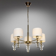 Люстра Omnilux Amelia OML-56703-05 цвет плафона/подвески Белый, цвет арматуры Золото-2