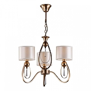 Люстра Omnilux Mellitto OML-63813-03 цвет плафона/подвески Белый, Прозрачный, цвет арматуры Бронза-1