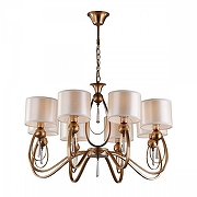 Люстра Omnilux Mellitto OML-63813-08 цвет плафона/подвески Белый, Прозрачный, цвет арматуры Бронза