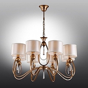 Люстра Omnilux Mellitto OML-63813-08 цвет плафона/подвески Белый, Прозрачный, цвет арматуры Бронза-1