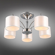 Люстра на штанге Omnilux Alghero OML-64707-05 цвет плафона/подвески Белый, цвет арматуры Прозрачный, Хром-1