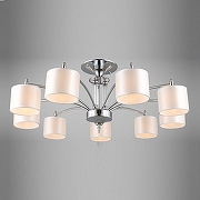 Люстра на штанге Omnilux Alghero OML-64707-09 цвет плафона/подвески Белый, цвет арматуры Прозрачный, Хром-2