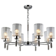 Люстра Omnilux Dronero OML-66503-08 цвет плафона/подвески Прозрачный, цвет арматуры Хром-1