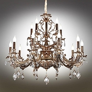 Люстра Omnilux Nureci OML-74903-18 цвет плафона/подвески Прозрачный, цвет арматуры Золото-1