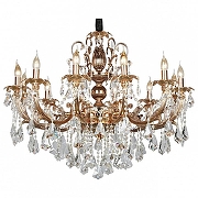 Люстра Omnilux Grosseto OML-77723-12 цвет плафона/подвески Прозрачный, цвет арматуры Золото