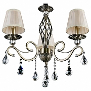 Люстра Omnilux Mezzano OML-79113-03 цвет плафона/подвески Бежевый, Прозрачный, цвет арматуры Бронза