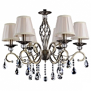 Люстра Omnilux Mezzano OML-79113-06 цвет плафона/подвески Бежевый, Прозрачный, цвет арматуры Бронза