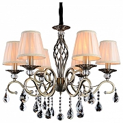 Люстра Omnilux Mezzano OML-79113-06 цвет плафона/подвески Бежевый, Прозрачный, цвет арматуры Бронза-1