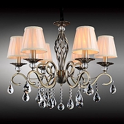 Люстра Omnilux Mezzano OML-79113-06 цвет плафона/подвески Бежевый, Прозрачный, цвет арматуры Бронза-2
