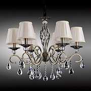 Люстра Omnilux Mezzano OML-79113-06 цвет плафона/подвески Бежевый, Прозрачный, цвет арматуры Бронза-3