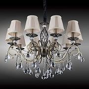 Люстра Omnilux Mezzano OML-79113-10 цвет плафона/подвески Бежевый, Прозрачный, цвет арматуры Бронза-2