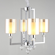 Люстра Omnilux Malito OML-79903-04 цвет плафона/подвески Белый, Прозрачный, цвет арматуры Прозрачный, Хром