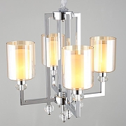 Люстра Omnilux Malito OML-79903-04 цвет плафона/подвески Белый, Прозрачный, цвет арматуры Прозрачный, Хром-2