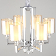 Люстра Omnilux Malito OML-79903-06 цвет плафона/подвески Белый, Прозрачный, цвет арматуры Прозрачный, Хром