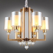 Люстра Omnilux Maranello OML-80003-06 цвет плафона/подвески Белый, Прозрачный, цвет арматуры Золото, Прозрачный-5