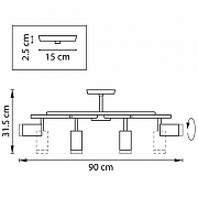 Люстра на штанге Lightstar Rullo LR7183080 цвет плафона/подвески Прозрачный, Медь, цвет арматуры Черный-3