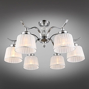 Люстра на штанге Omnilux Arosio OML-88407-06 цвет плафона/подвески Белый, цвет арматуры Прозрачный, Хром-1