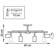 Люстра на штанге Lightstar Rullo LR718374364 цвет плафона/подвески Белый, Черный, цвет арматуры Черный-3