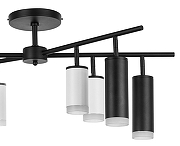 Люстра на штанге Lightstar Rullo LR7283648740 цвет плафона/подвески Белый, Черный, цвет арматуры Черный-2