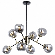Люстра Omnilux Volano OML-95207-08 цвет плафона/подвески Светло-серый, цвет арматуры Черный