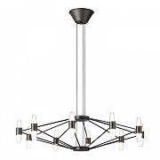 Люстра Lussole Hopkins LSP-7408 цвет плафона/подвески Белый, Прозрачный, цвет арматуры Черный-1